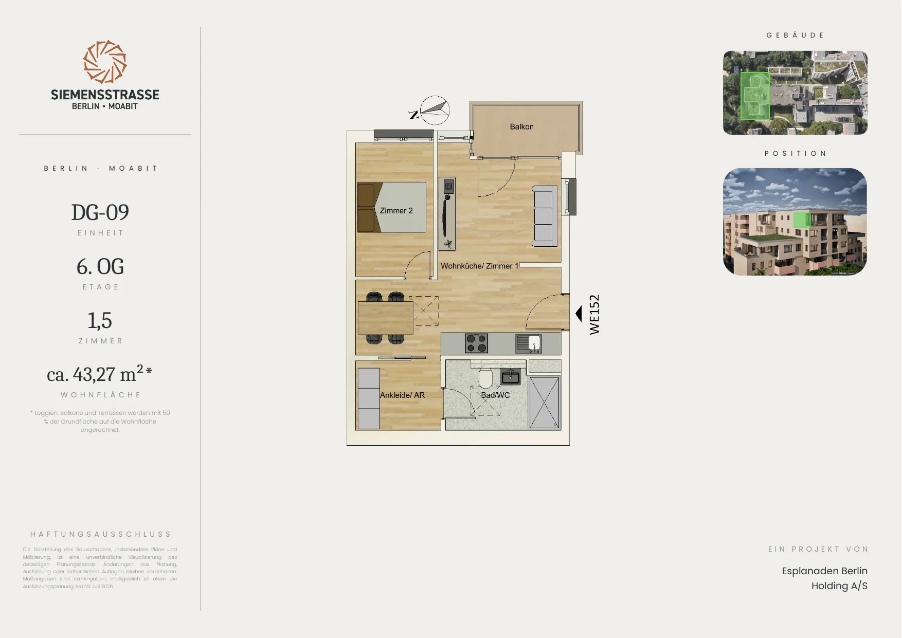 Siemensstraße – Einheit 152-DG Grundriss
