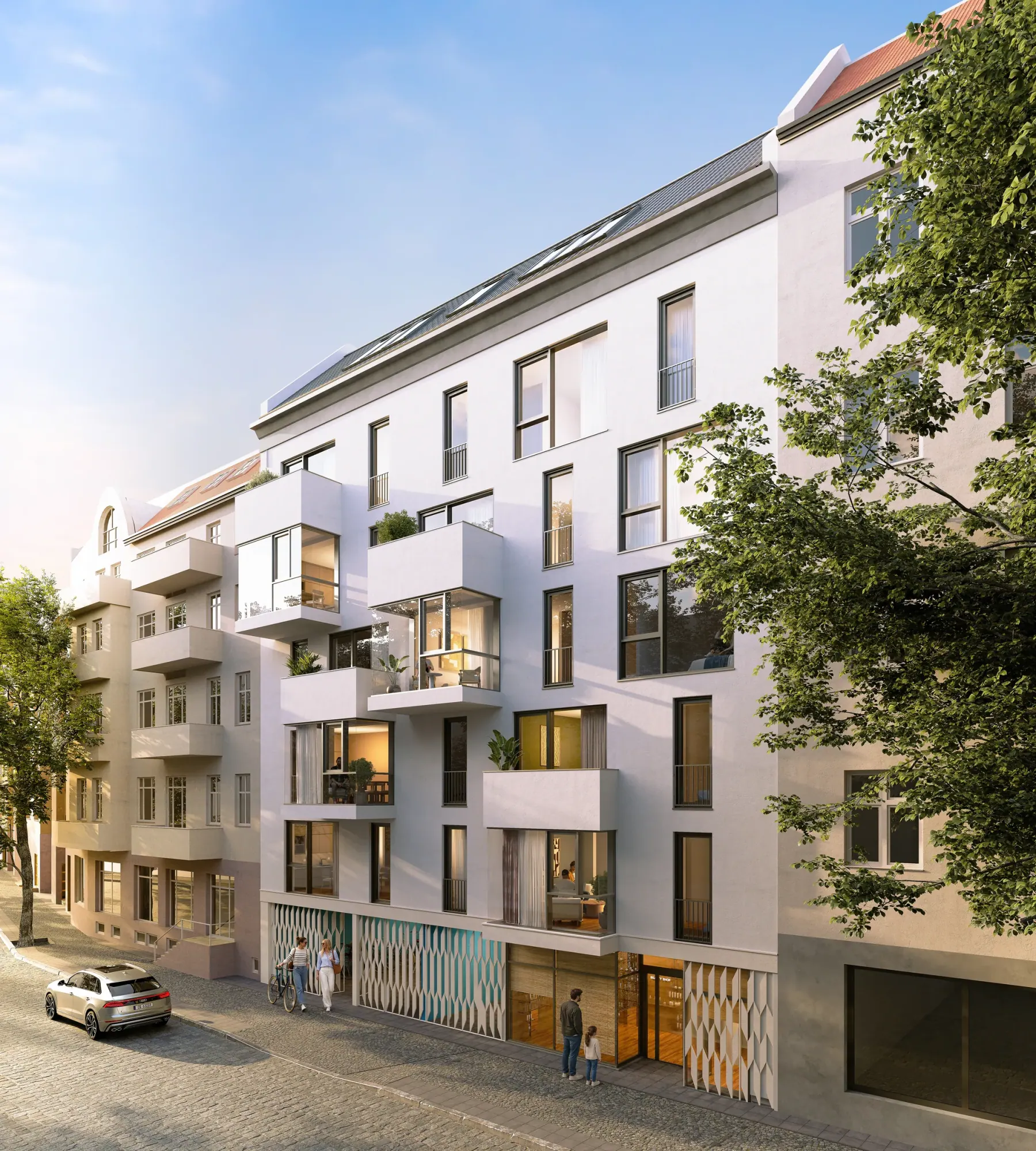 P14 Rive Sud – Außenansicht, Pflügerstraße 14